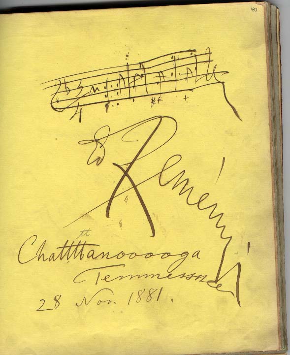 Signature book entry